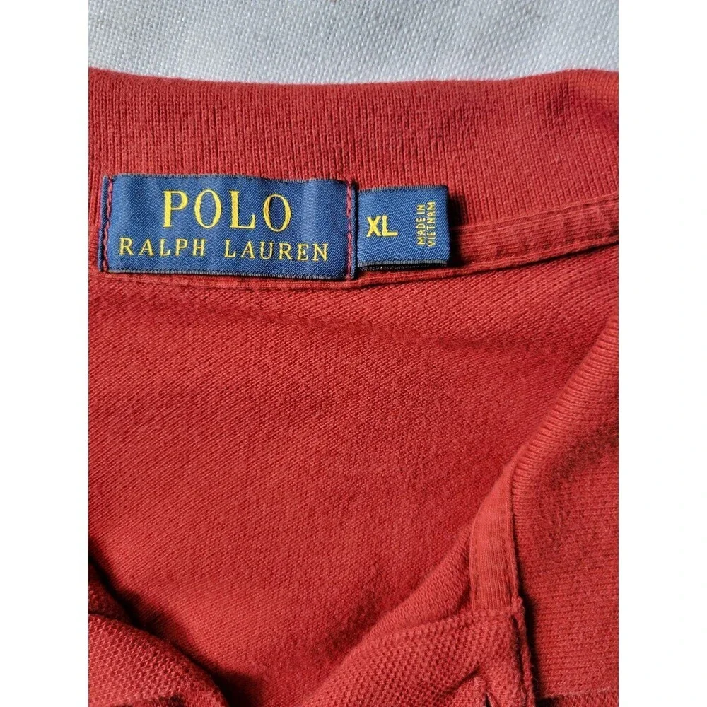 Polo Ralph Lauren Casual Collared Short Sleeve Polo Shirt Mens Size XL Red